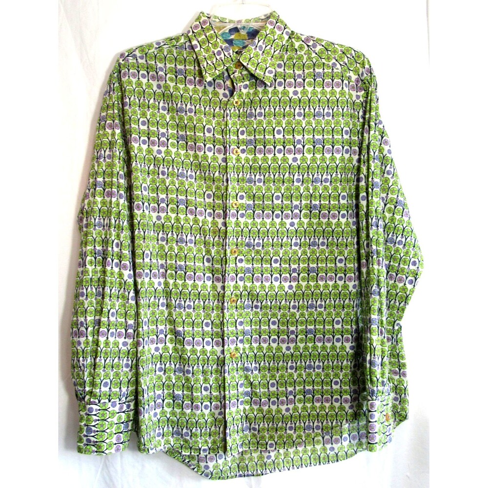 Robert Graham Multicolored Geometric Long Sleeve Button Down Shirt Size M EUC